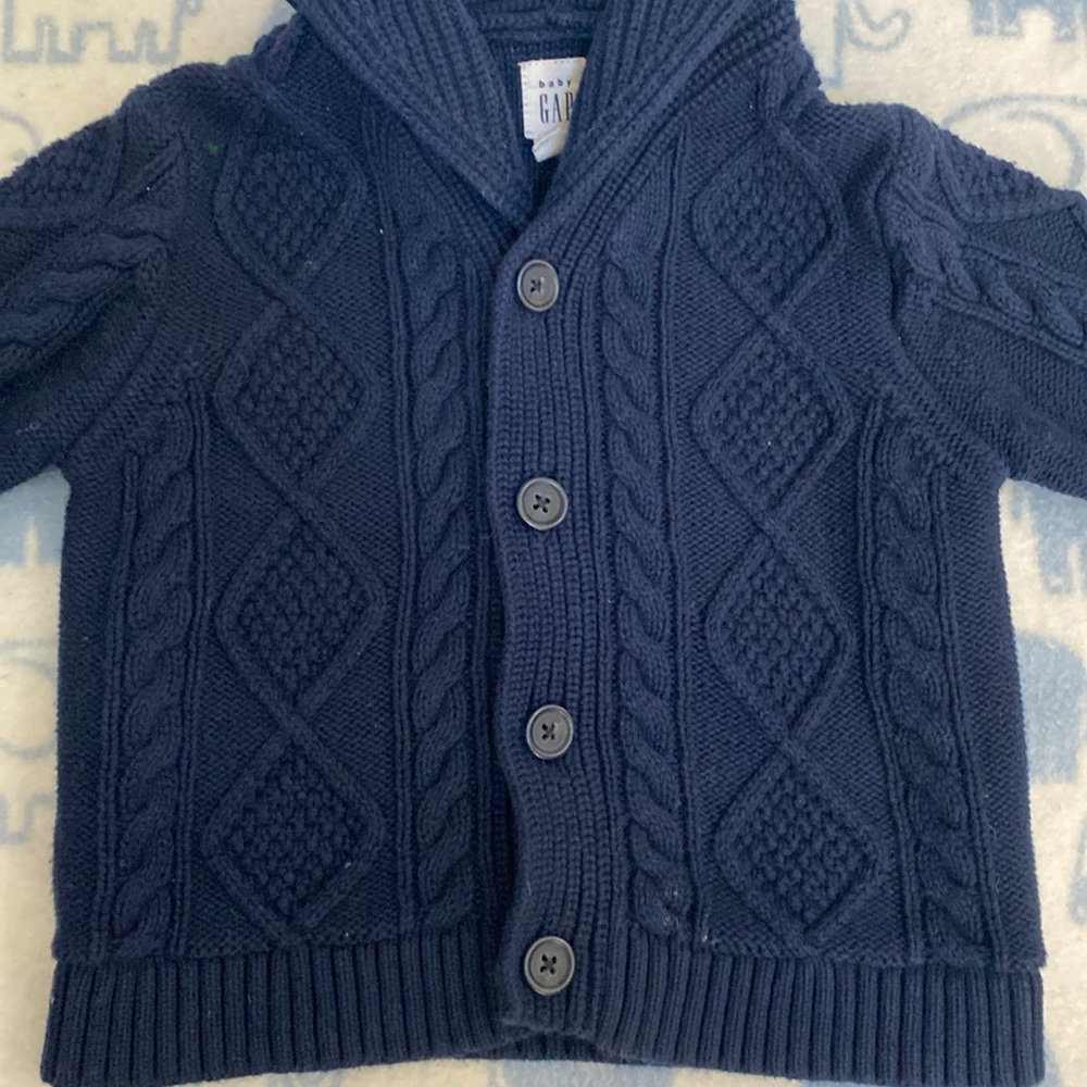 Baby Gap Navy Cable Knit Sweater 12-18 Months